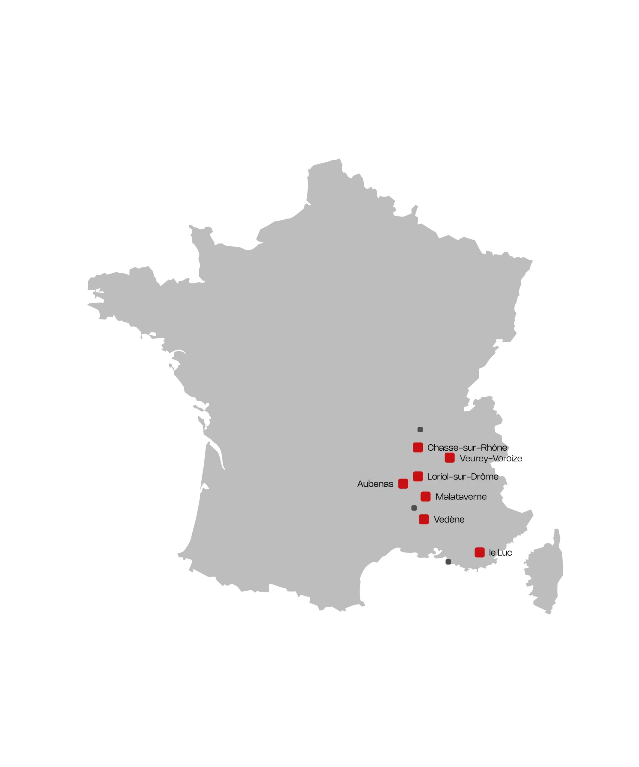 Carte des implantations de TPS